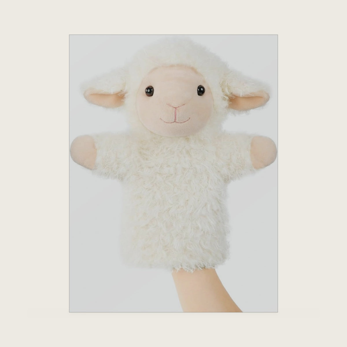Sheep Hand Puppets Lamb Plush Toy Stuffed Animal Soft Fuzzy for Baby Story Time Safe Washable Stuffed Adult Hands Fit Interactive Play