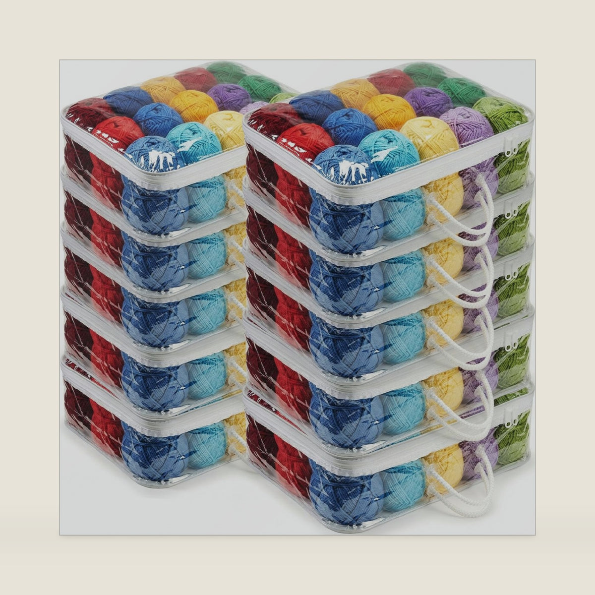 Shinylin 10 Pack Clear Yarn Storage Bags Bulk, Yarn Organizers, White