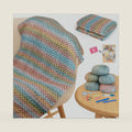 Aeelike Crochet Blanket Kit for Beginner Easy Crochet Kit, Classic Gradient