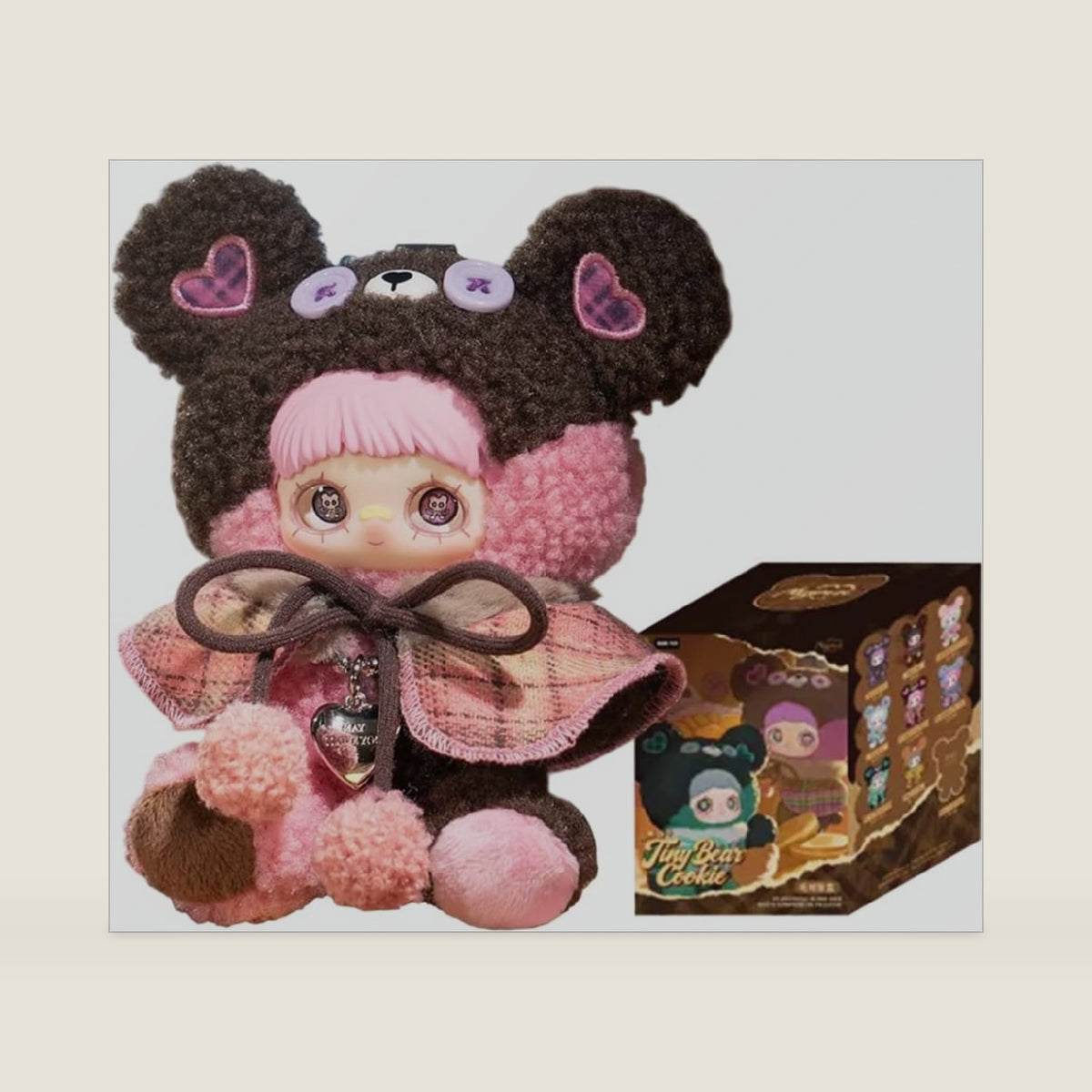 CALEMBOU Plush Blind Box Pendant, Kawaii Maymei Tiny Bear Cookie Series Stuffed Blind Box Keychain, Kawaii Mystery Vinyl Plush Bag Charms Collectible for Birthday Christmas