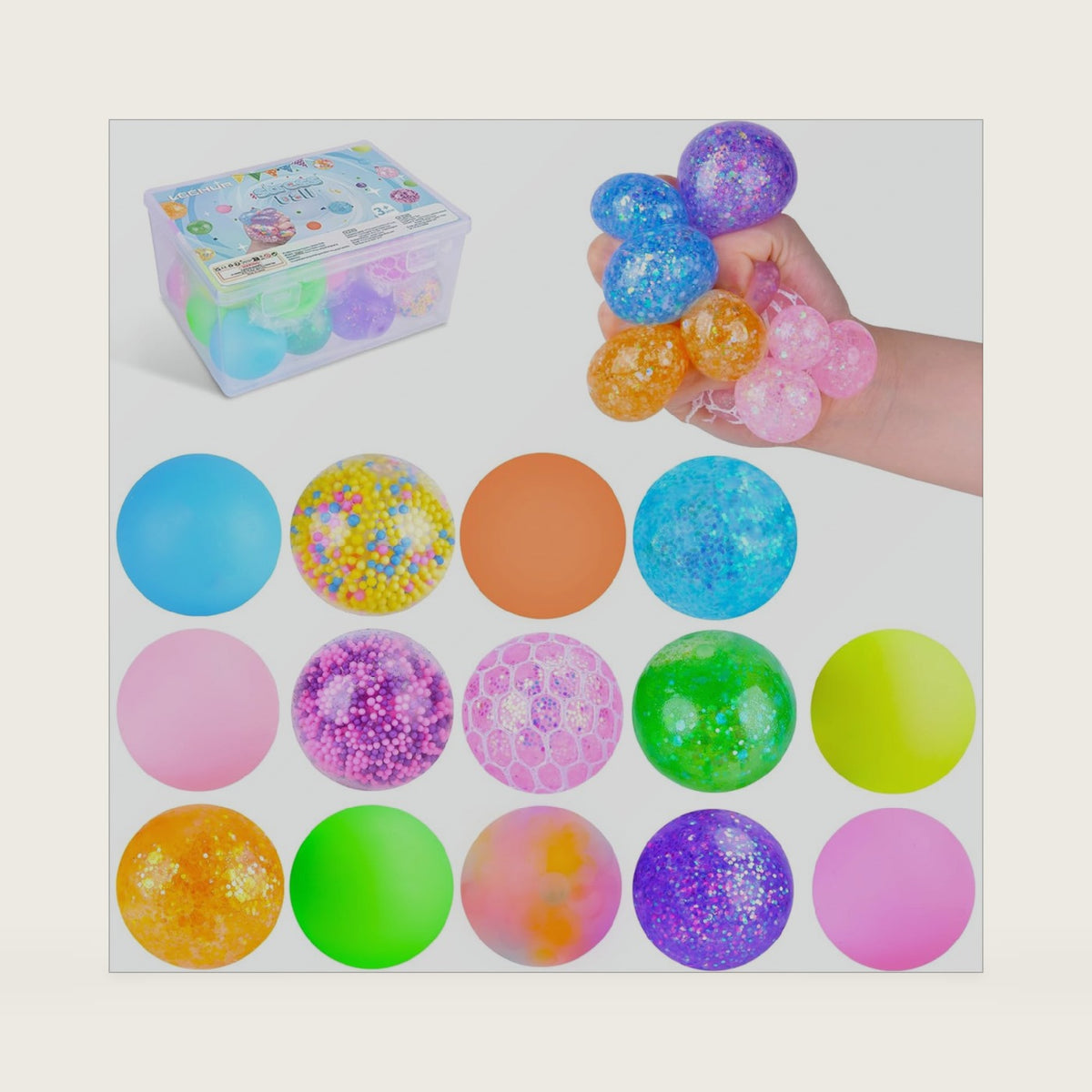 14 Pack Stress Balls Set, Squishy Stress Ball, Squeeze Ball for Adults, Suqish Squishies Squeeze Balls for Adults Stress Relief, Anxiety Relief & Focus