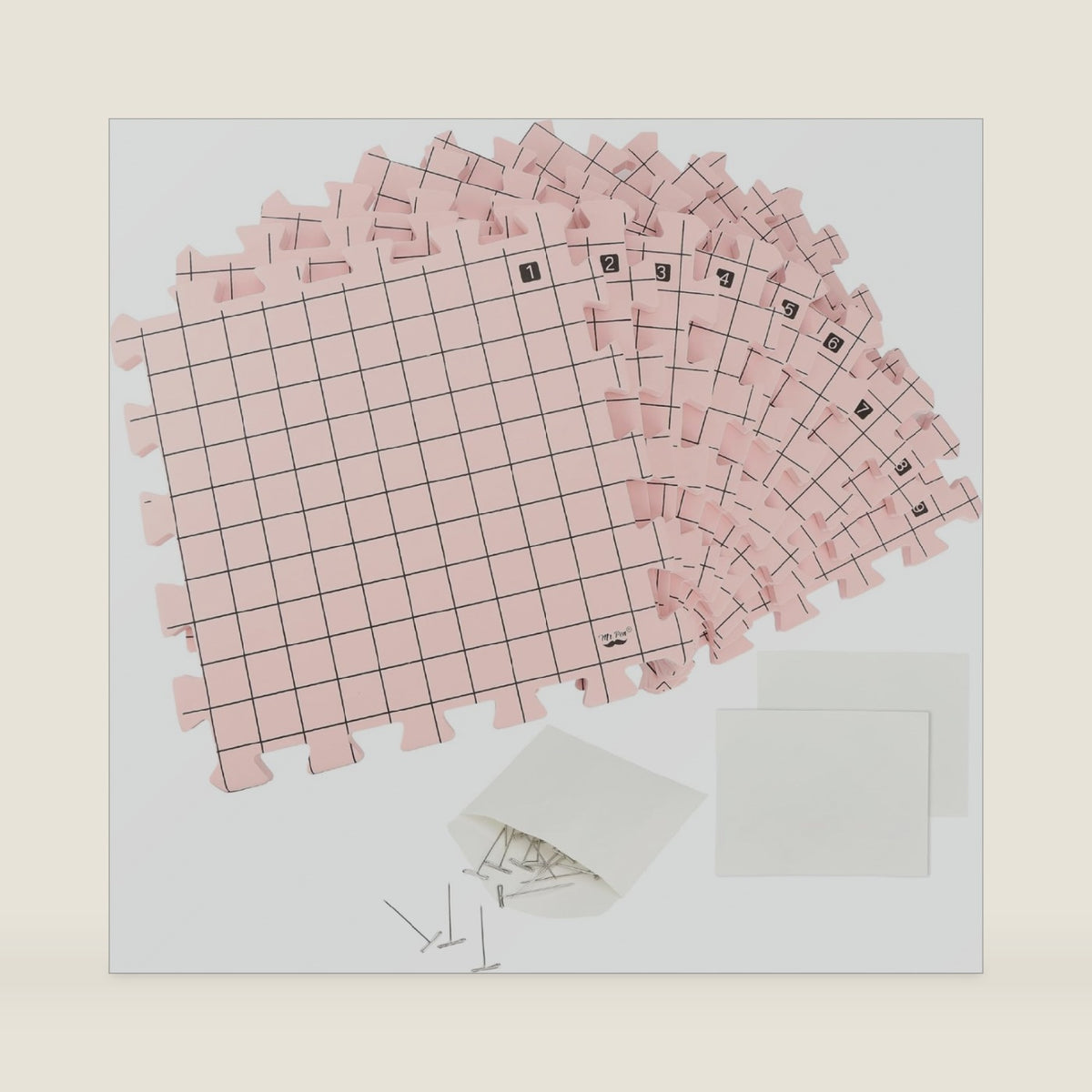 Mr. Pen- Blocking Mats for Knitting & Crochet Projects, 12" x 12"