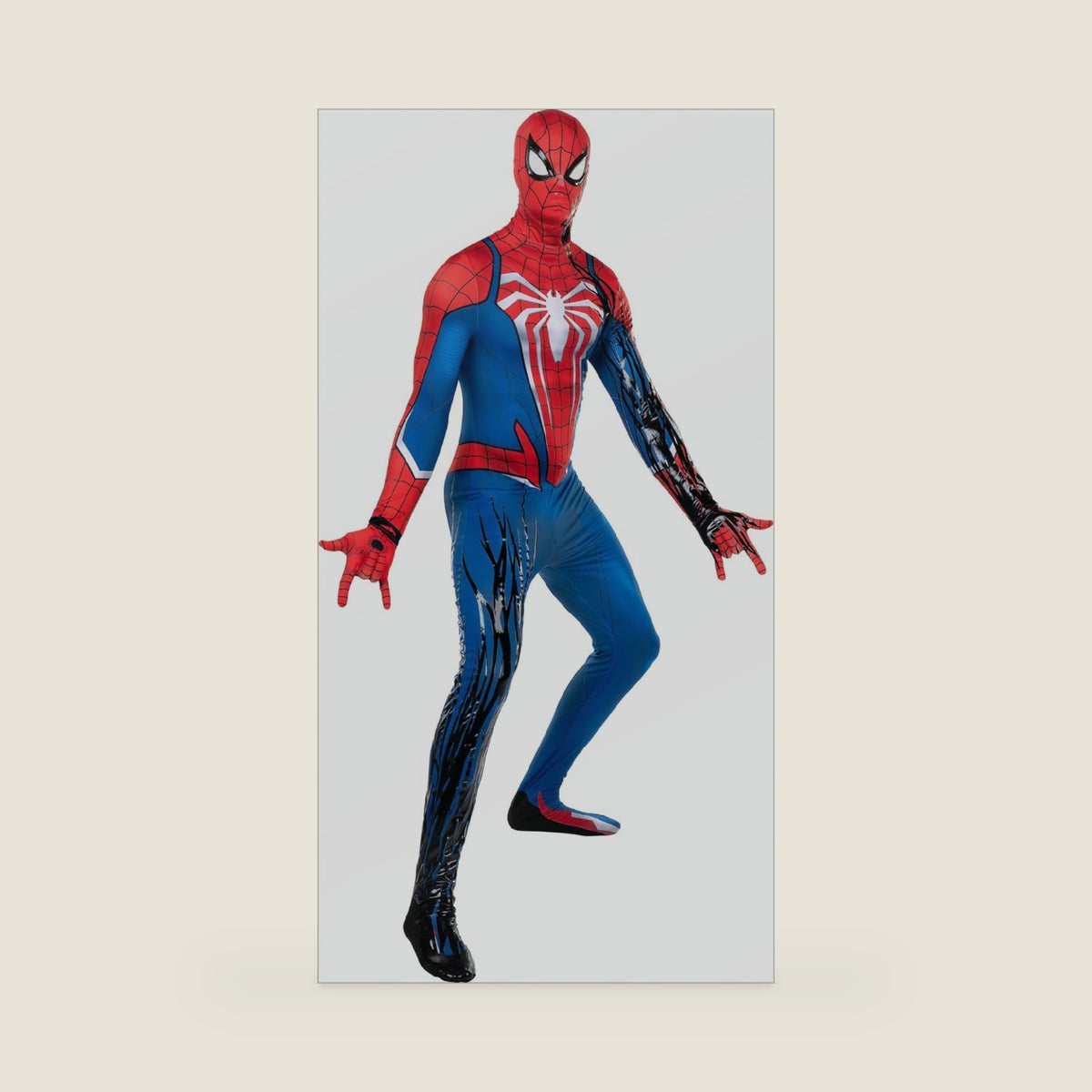 MARVEL Spider-Man Adv. Suit 2.0 Symbiote Takeover Adult Zentai Halloween Costume - Spandex, Invisible Zippers, Wrist Openings