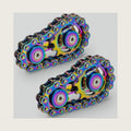 Metal Fidget Spinner Toys for Teens Boys Adults Bike Chain Roller Gadgets ADHD Figette Anxiety Stress Relief Items Quiet Figet Desk Offices EDC Men Easter Basket Stuffer - 2PC Rainbow