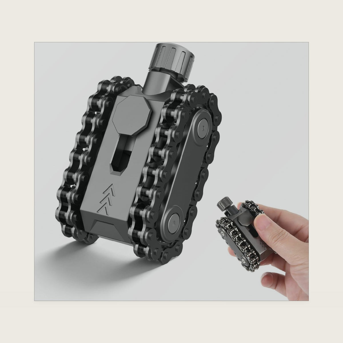 Metal Tank Chain Fidget Slider Roller Spinner Combo, Stress Relief & ADHD Anxiety Relief Toys, Gifts for Adults and Teens, EDC Metal Chain Fidget Toy