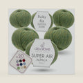 Super Air Bulky Yarn, Air-Spun Alpaca Fiber, Lightweight, 4 Skeins, 328 Yards, Linden Blossom Melange