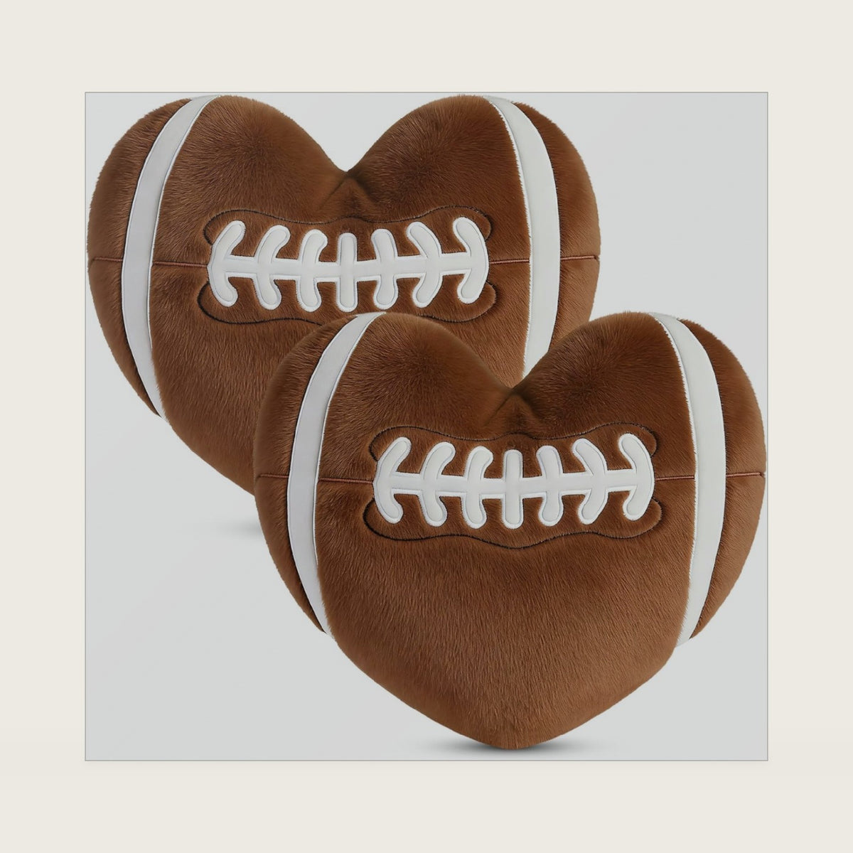 2Pcs 11" Fluffy Football Throw Pillow for Game Day Sofa Car Decor