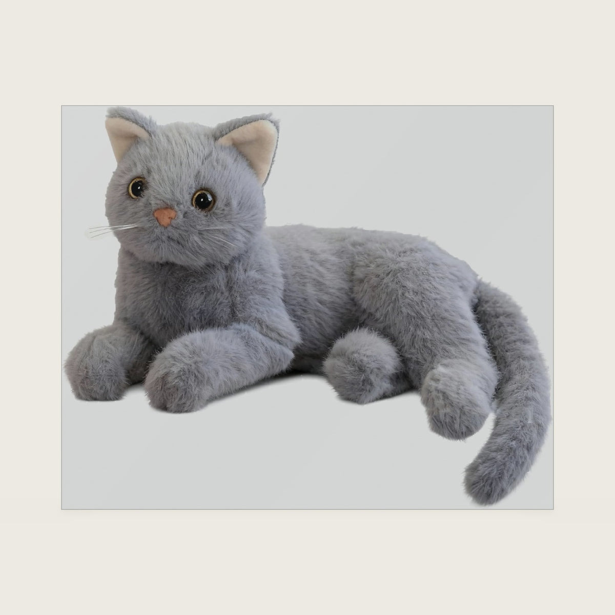 Gray Cat Plush Soft Plush Cat Toy, 12 inch Realistic Cat Stuffed Animal Gifts for Boys and Girls, Cat Lovers (Gray)