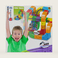 Electric Train Set for Kids 173 PCS, 3D Gravity-Defying Flexible Track with Motorized Train & Accessories, DIY STEM Building Toy with Traffic Signs, Gift for Boys Girls Ages 3-8