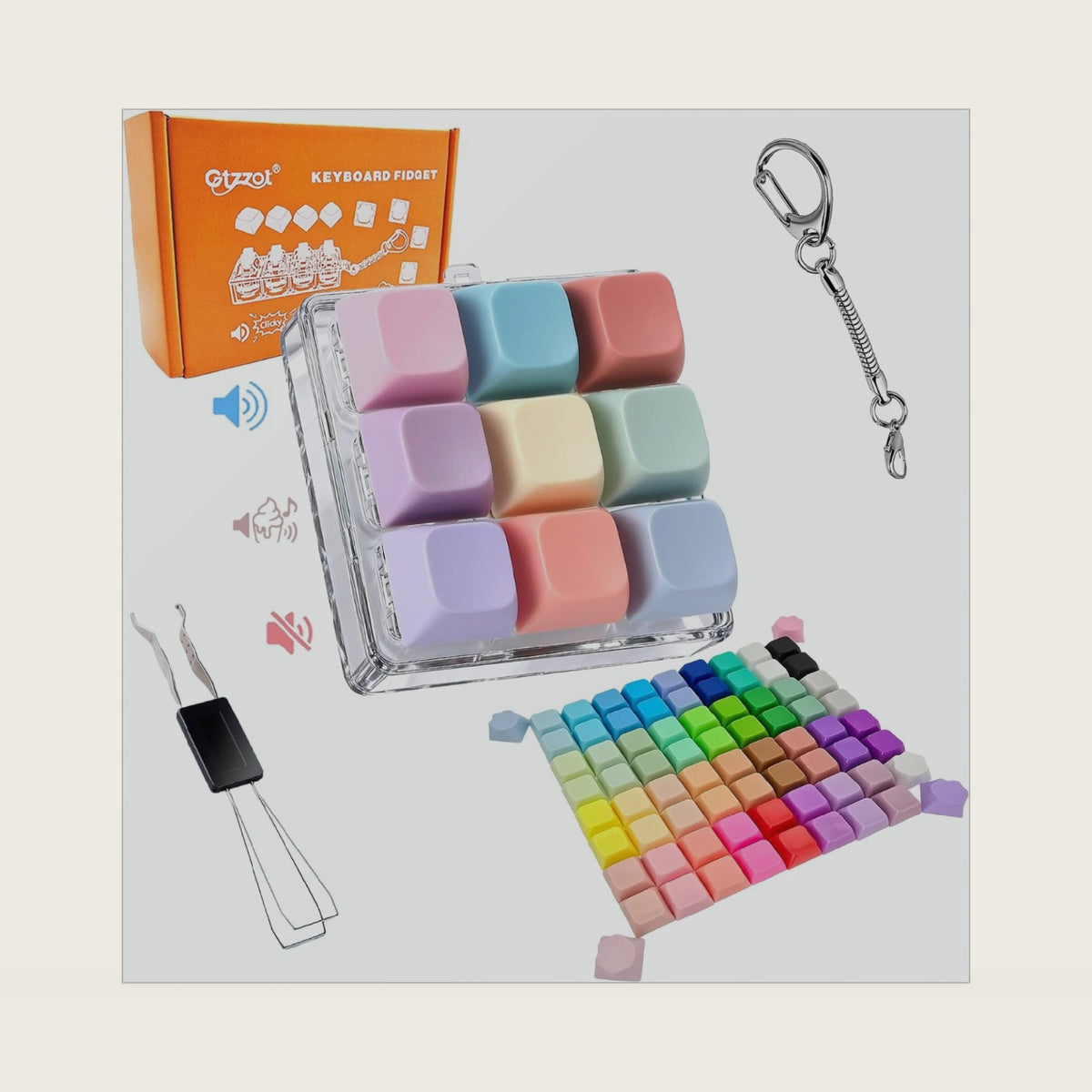 Keyboard Fidget Toy, Clicky, Creamy & Silent Key Sounds, 84 Keycaps