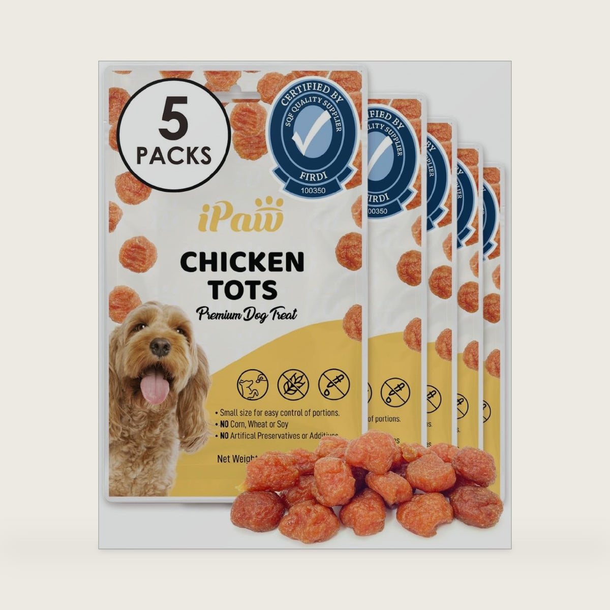 iPaw Chicken Tots Dog Treat,SQF-Certified Production Process,Training Treat
