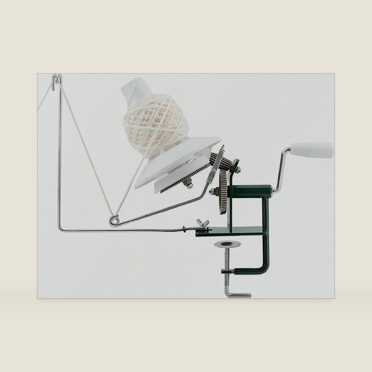 Large Yarn Ball Winder, Metal Hand-Operated Winder for Fiber/Wool/String, Yarn Cake Winder for Crafters, Supports 10 oz Yarn Capacity