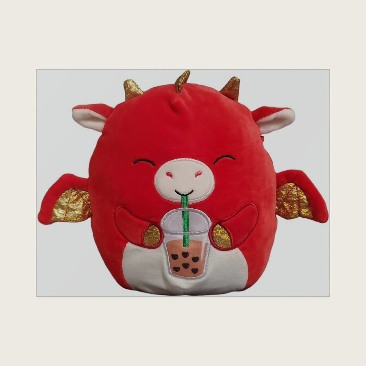 Baiden with Boba Tea 8 inch Collectible Soft & Squishy Food Stuffed - Add to Your Squad - Gift for Kids, Girls & Boys