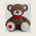 HollyHOME Teddy Bear Stuffed Animal Plush Toy with Red Bow and Heart Patch Soft Teddy Bears for Girlfriend Lover Kids Anniversary Valentines Birthdays Gifts Home Decor Gift 24 inches Chocolate