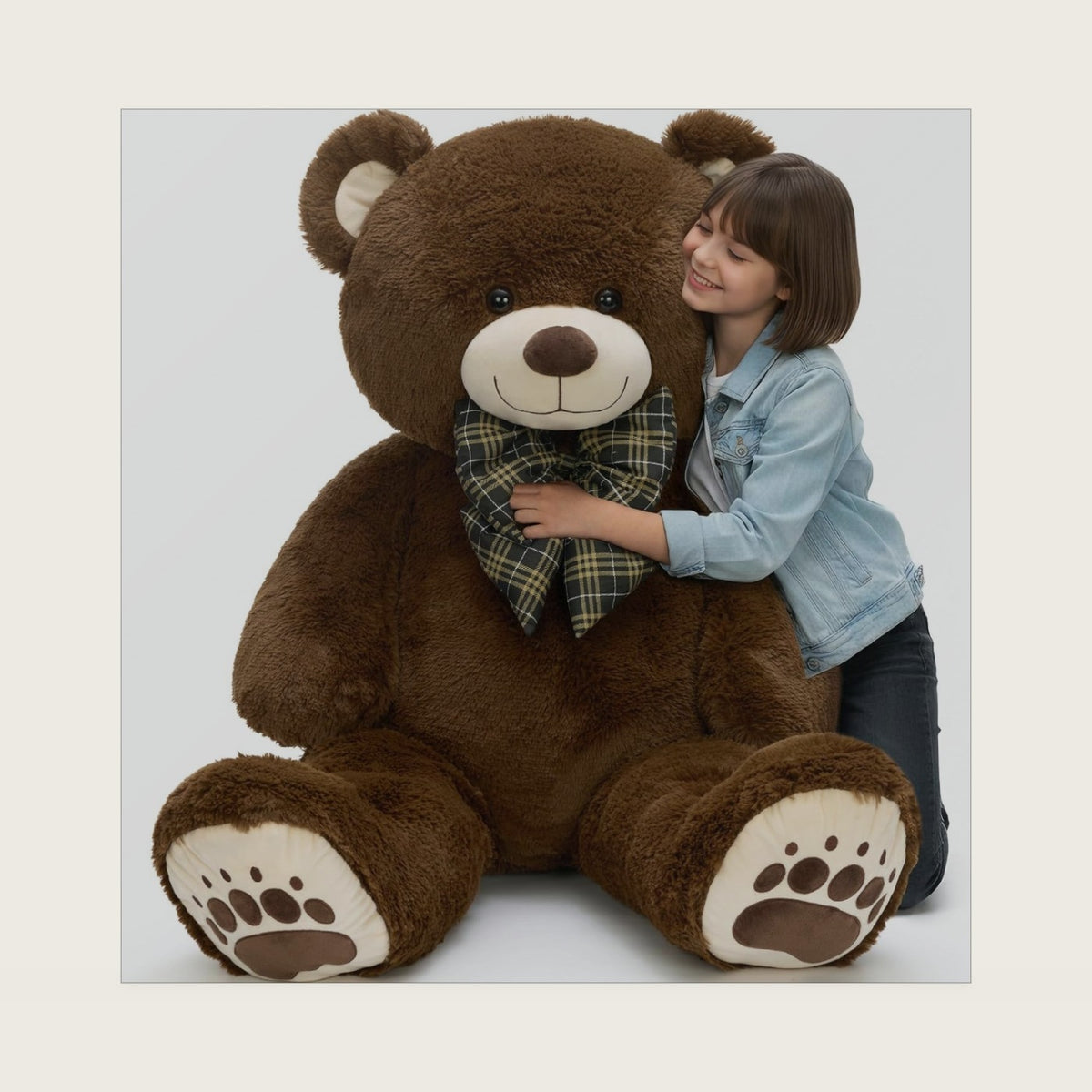 Giant Teddy Bear Stuffed Animal, Big Dark Brown Bear Plush, 4 Feet