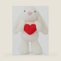 8" Bunny Stuffed Animal with Red Heart, Cute Plush Bunny Toy, Soft Rabbit Plush for Kids & Adults, Valentine’s Day, Christmas, Birthday, Anniversary (White)