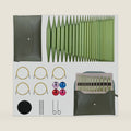 4-inch Knitting Needles Set, 13 Pairs Interchangeable Circular Knitting Needles Set Aluminum 3-10mm with 5 Cables, Knitting Accessories and Case, Green