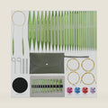 Interchangeable Aluminum Circular Knitting Needles Set, with 13 Pairs Aluminum Circular Knitting Needle Set 3 mm to 10 mm, Cables, Accessories, and Storage Bag for Multiple Knittings Projects, Green