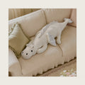 Weighted Dragon Stuffed Animal, 4.85Lb Cute Plush Dinosaur, Large Blue Weighted Dragon Plush Toy for Kids and Adults (White, 51.18")