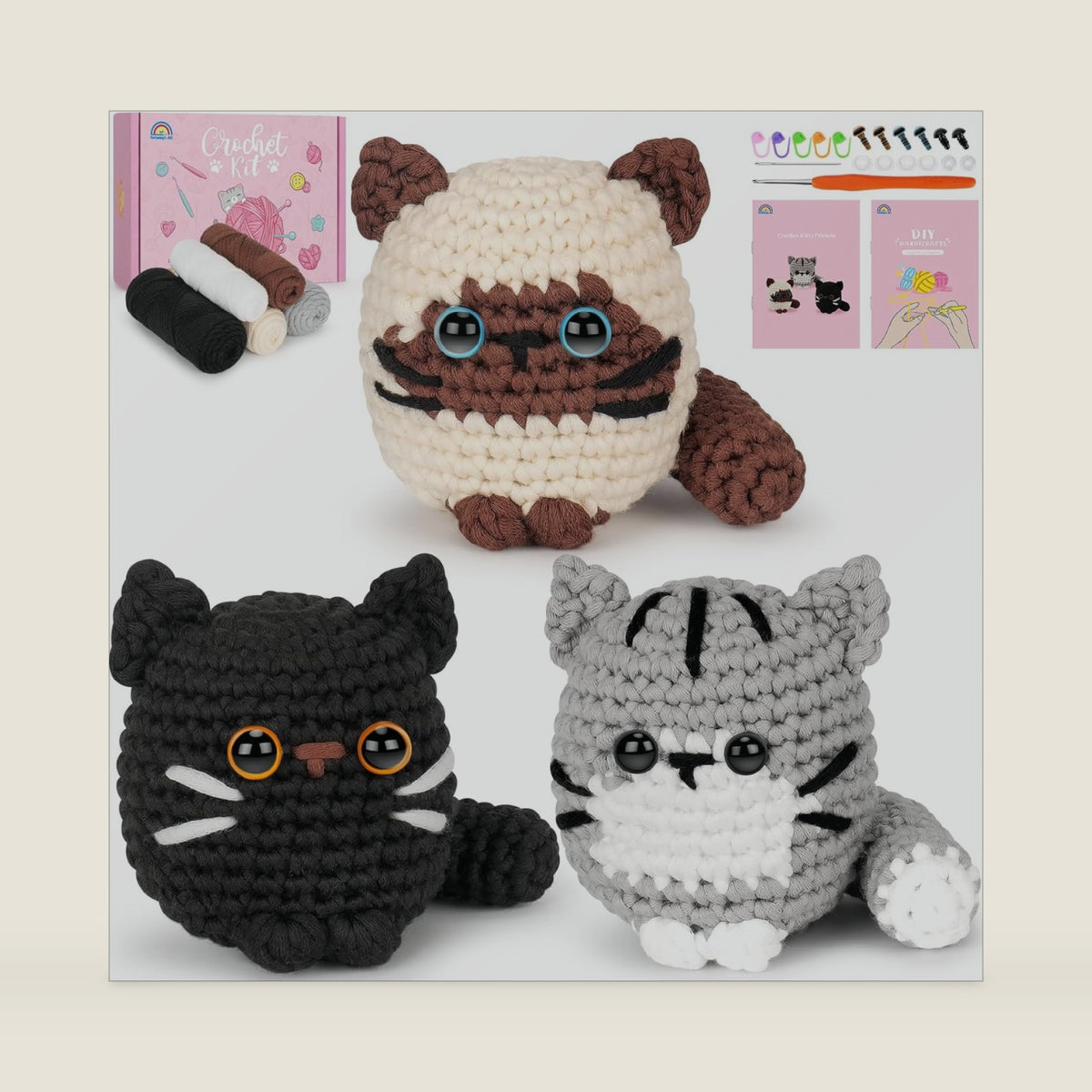 Crochet Kit for Beginners, Cat Crochet Kit for Adults Beginner