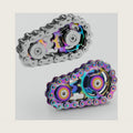Metal Fidget Spinner Toys for Teens Boys Adults Bike Chain Roller Gadgets ADHD Figette Anxiety Stress Relief Items Quiet Figet Desk Offices EDC Men Easter Basket Stuffer - Rainbow+Color