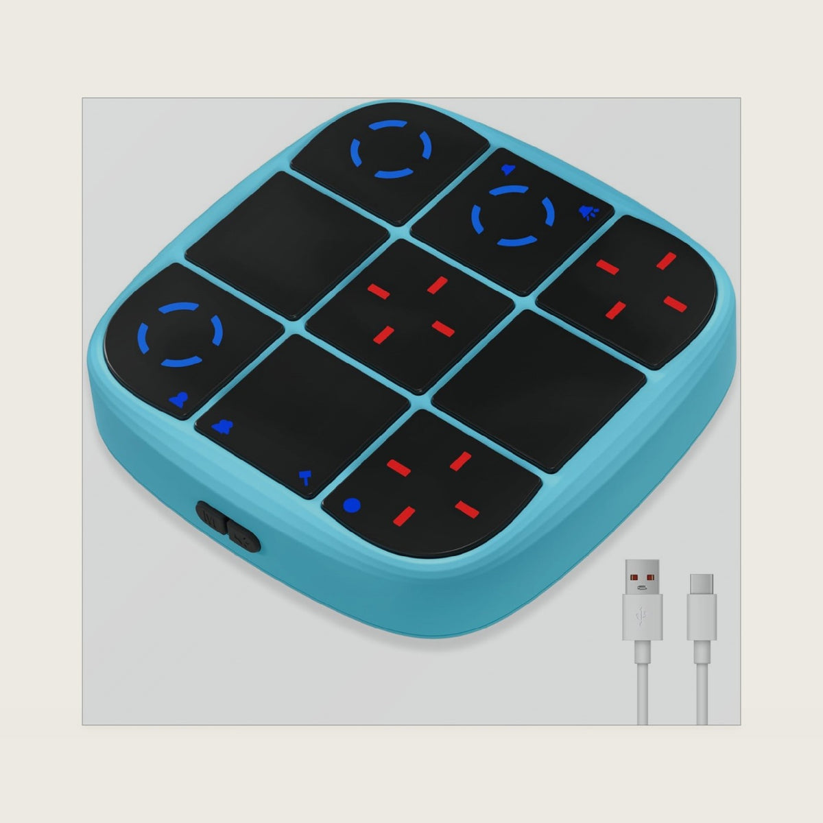 KOQQQ Rechargeable Tic-Tac-Toe Bolt Game, Upgraded 4-in-1 Handheld Puzzle Console, Electronic Educational Memory Game, Portable Travel Car Ride Board Games for Kids Adults (Blue)