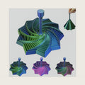 3D Printed Expanded Fractal Sensory Fidget Star,Expanded Fractal Fidget Toys,Decagon with Handl,Honeycomb Whirling Spiral Design,for ADHD & Stress Relief Adults (Blue Green, 4.53in)
