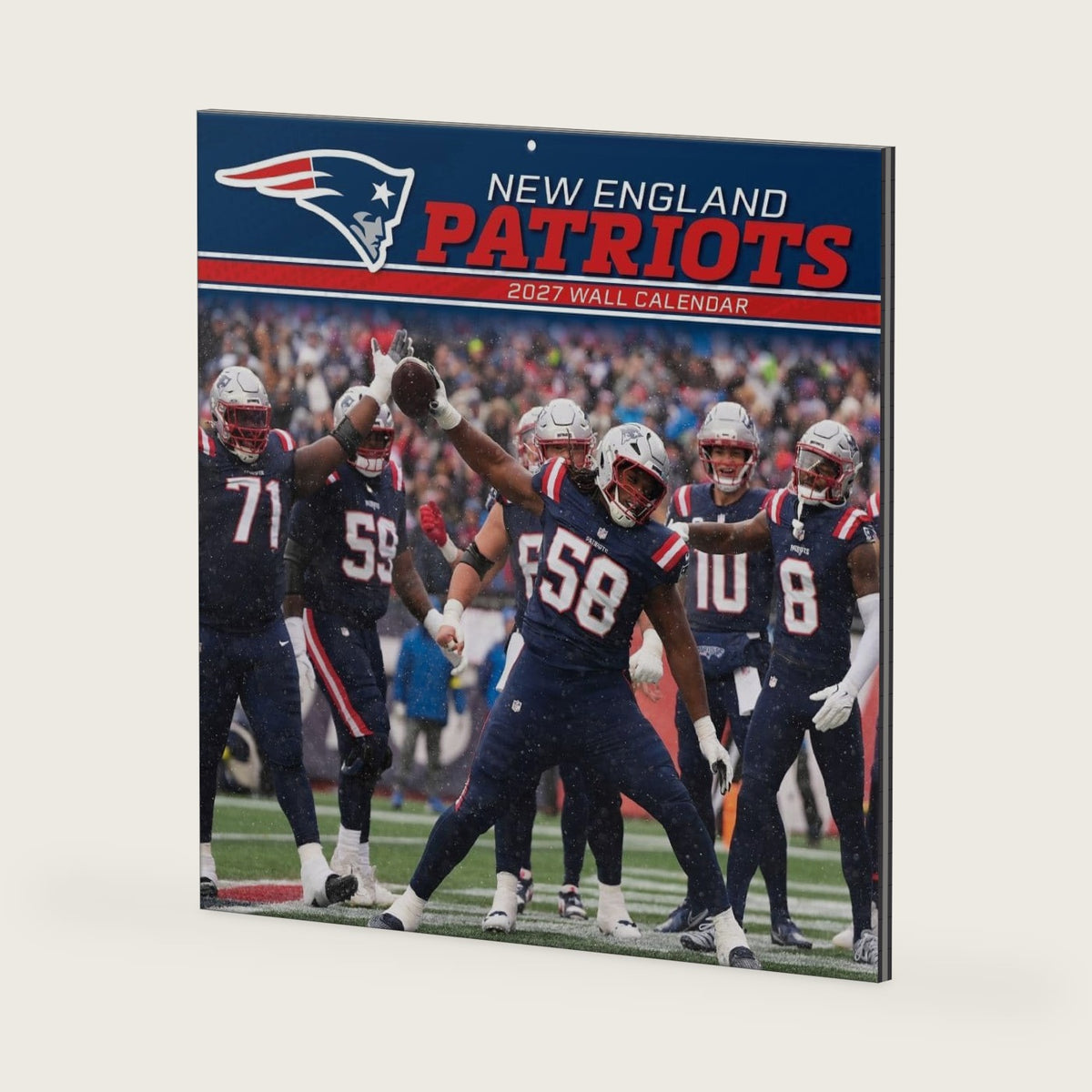 NFL New England Patriots 2027 Wall Calendar, 12'' X 12'', 12-Month Calendar with Stapled Binding