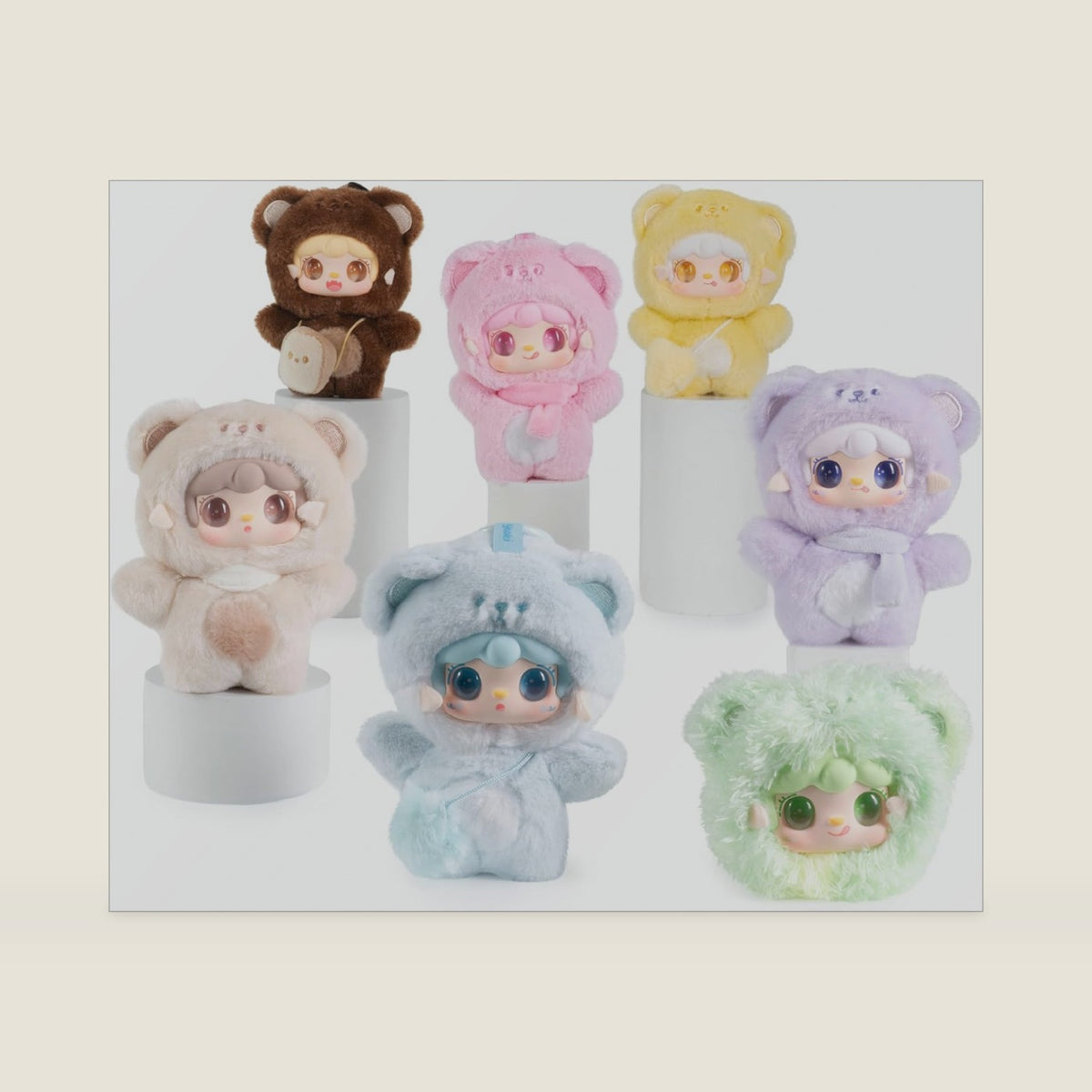 Yooki Take A Bite of Bear Series Single Box (Contains 1 Figure), Plush Blind Box Cute Figures Collectible Birthday Gifts