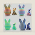 3D Printed Easter Eggs with Bunny Inside,Easter Surprise Rabbit Eggs,3D Printed Animals, Easter Basket Stuffers,Fidget Toys Gifts (4PCS)