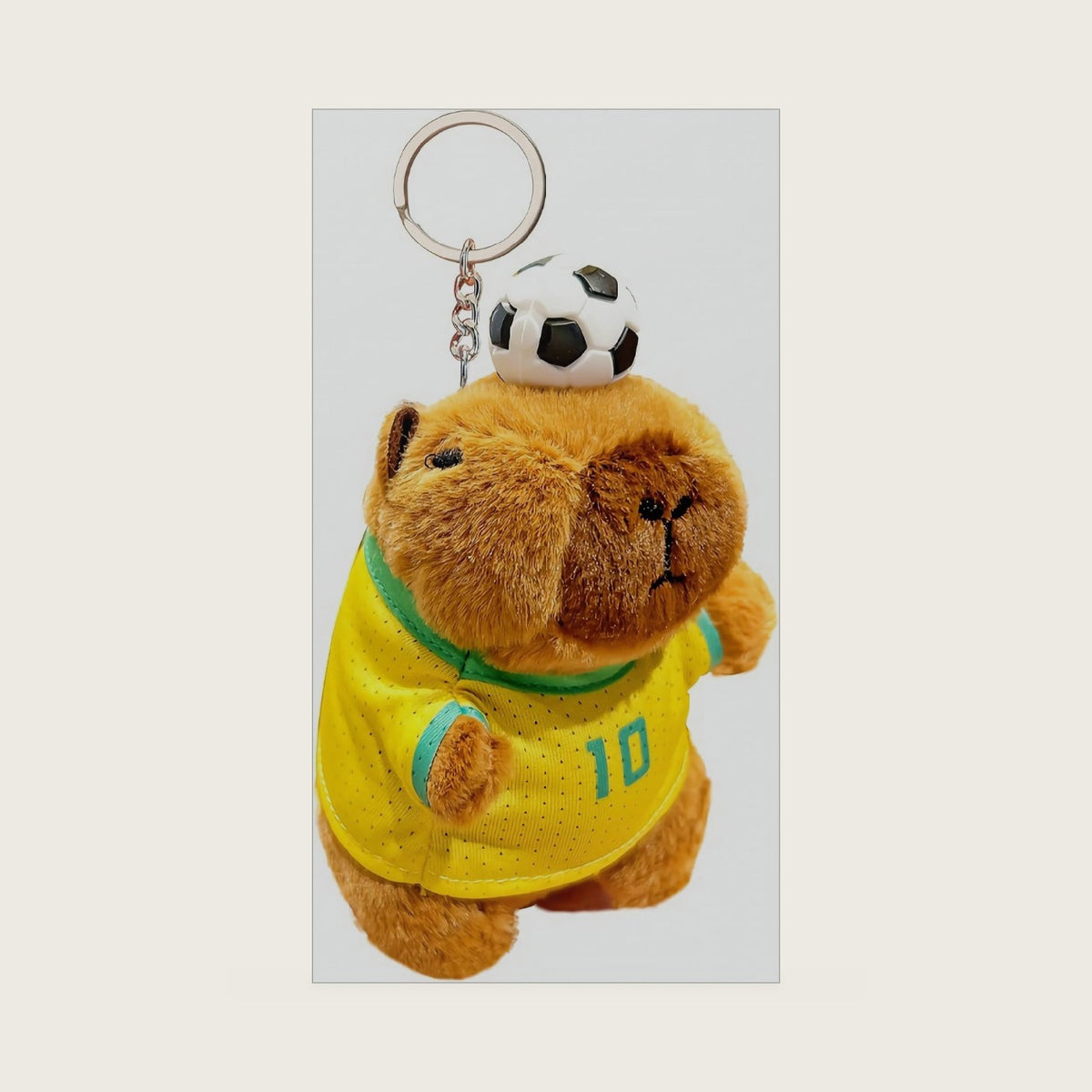 Capybara Plush Keychain, Mini Capybara Keychain with Soccer/Basketball for Kids Adults, Sport Capybara Stuffed Animal for World Cup Birthday Christmas Party Decoration (4.7In,Keychain-Soc)