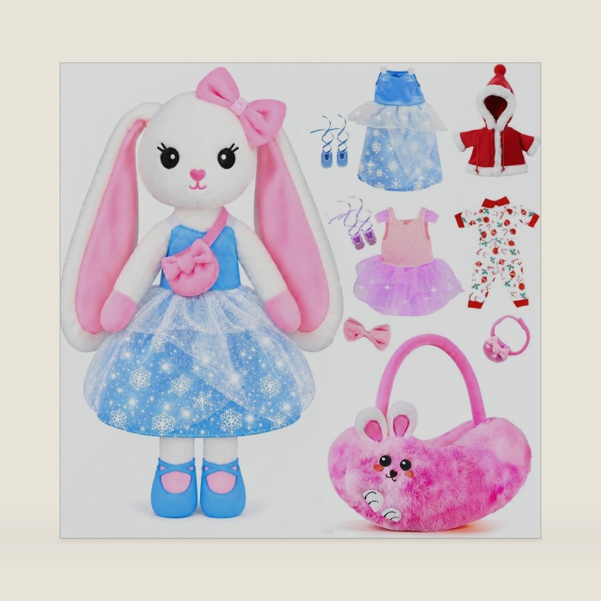 Ballerina Bunny Doll, Ballet Stuffed Animal Dress Up Toys for Girls 3-8