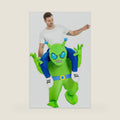 Inflatable Alien Costume Adult Green Blow Up Suit Ride On Halloween