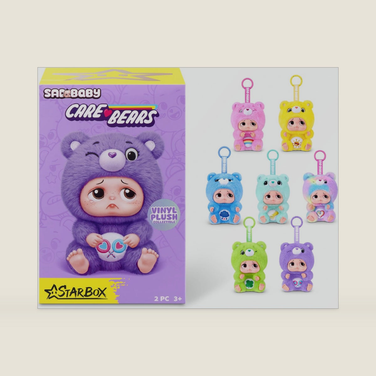 STARBOX Sad Baby Care Bears Series 1 Blind Box Keychains