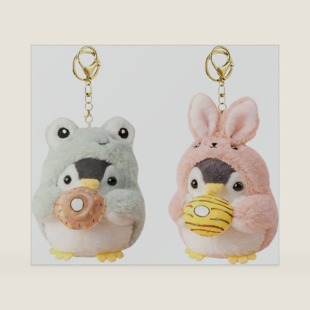 Penguin Plush Keychain, Cute Cosplay Stuffed Animal Keyring for Women, Kawaii Backpack Charms and Purse Decor for Birthday