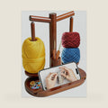 Lemosyu Wooden Yarn Holder for Crocheting, Magnetic Rotating Yarn Spinner