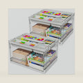 24QT 2Packs Clear Craft Organizers and Storage with Trays