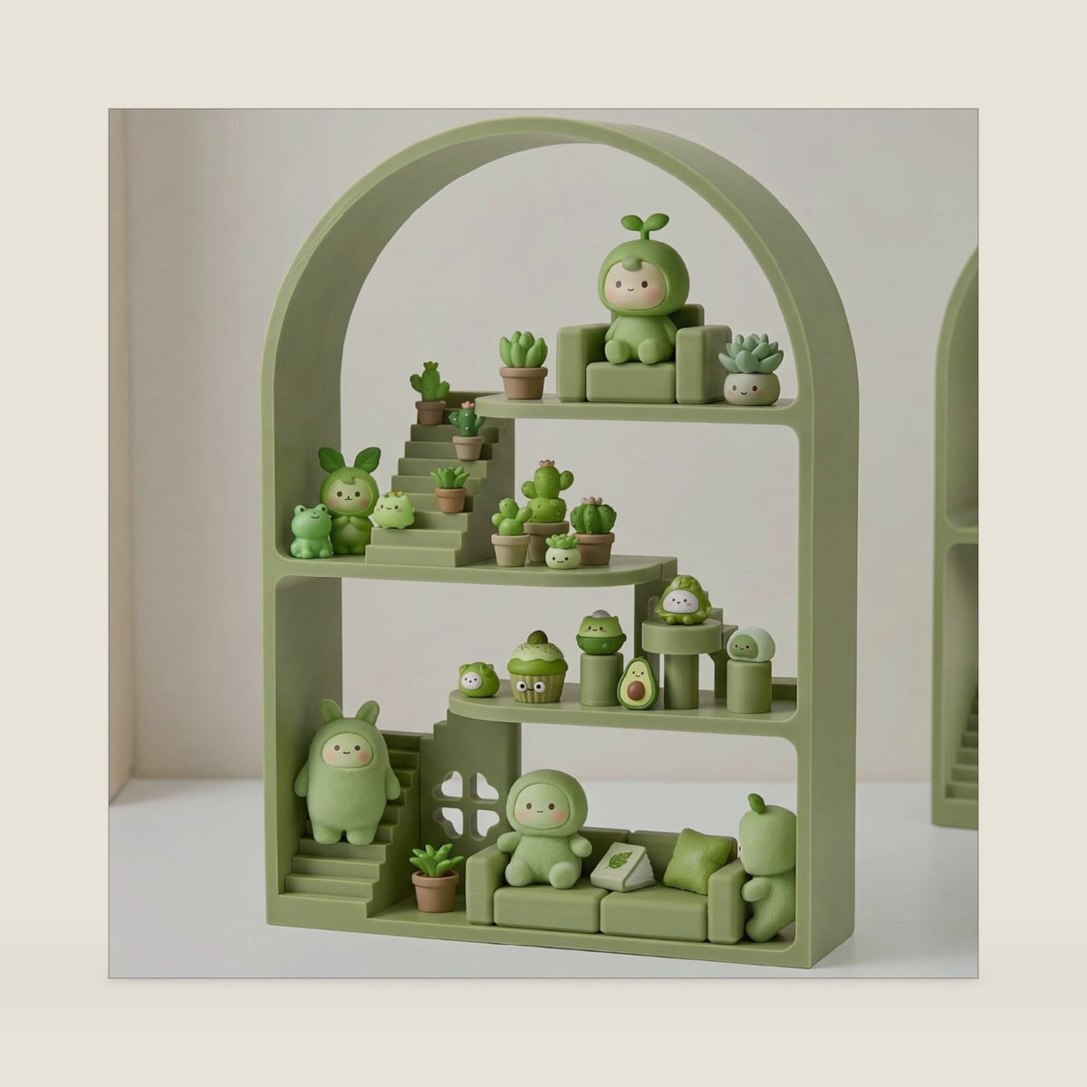 Sliner Green Display Shelf, Blind Box Glow in The Dark Figures Stand