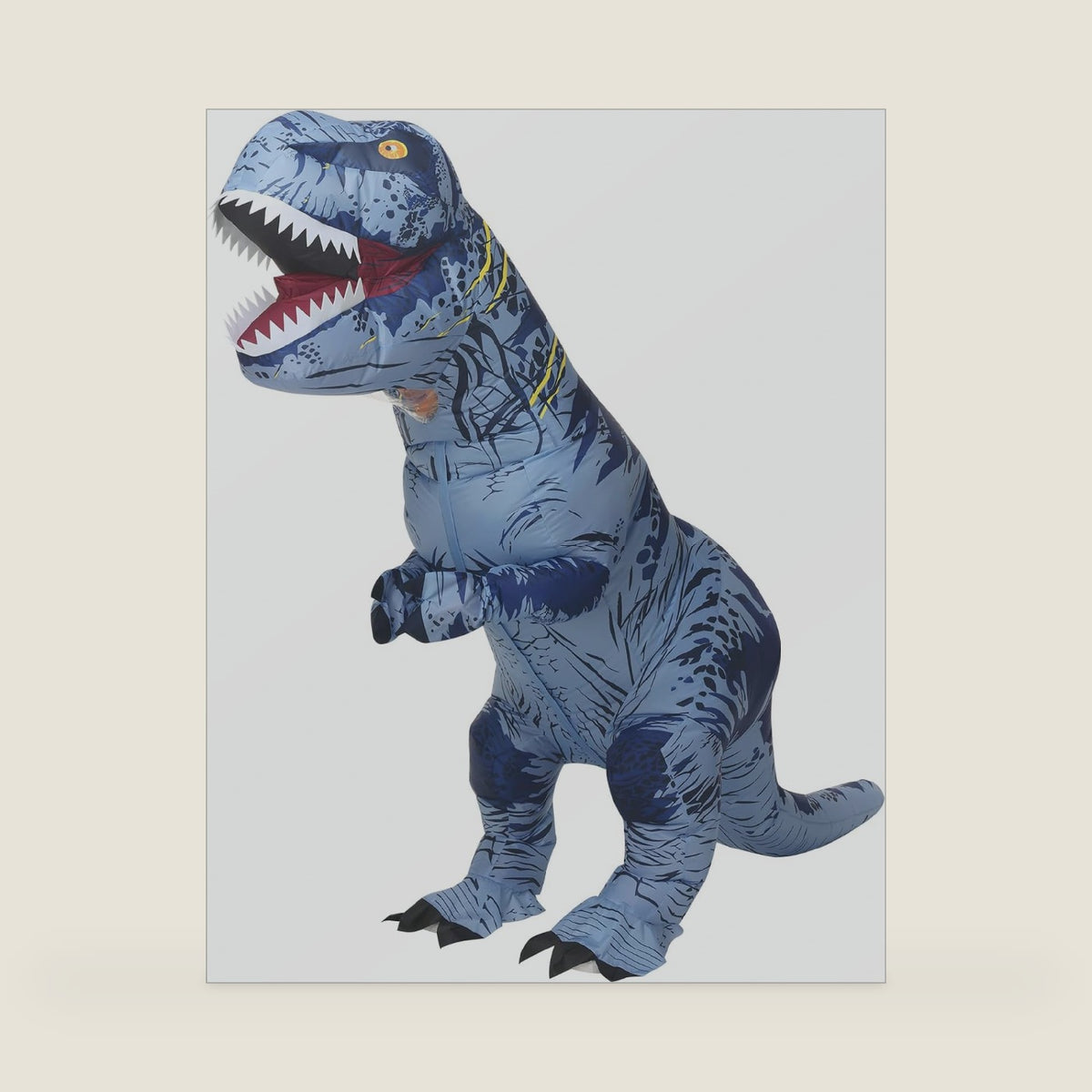 Servllcell Inflatable Dinosaur Costume for Adult,Halloween Costumes T Rex Blow Up Costumes for Women Men,Funny Cosplay Party(Blue)