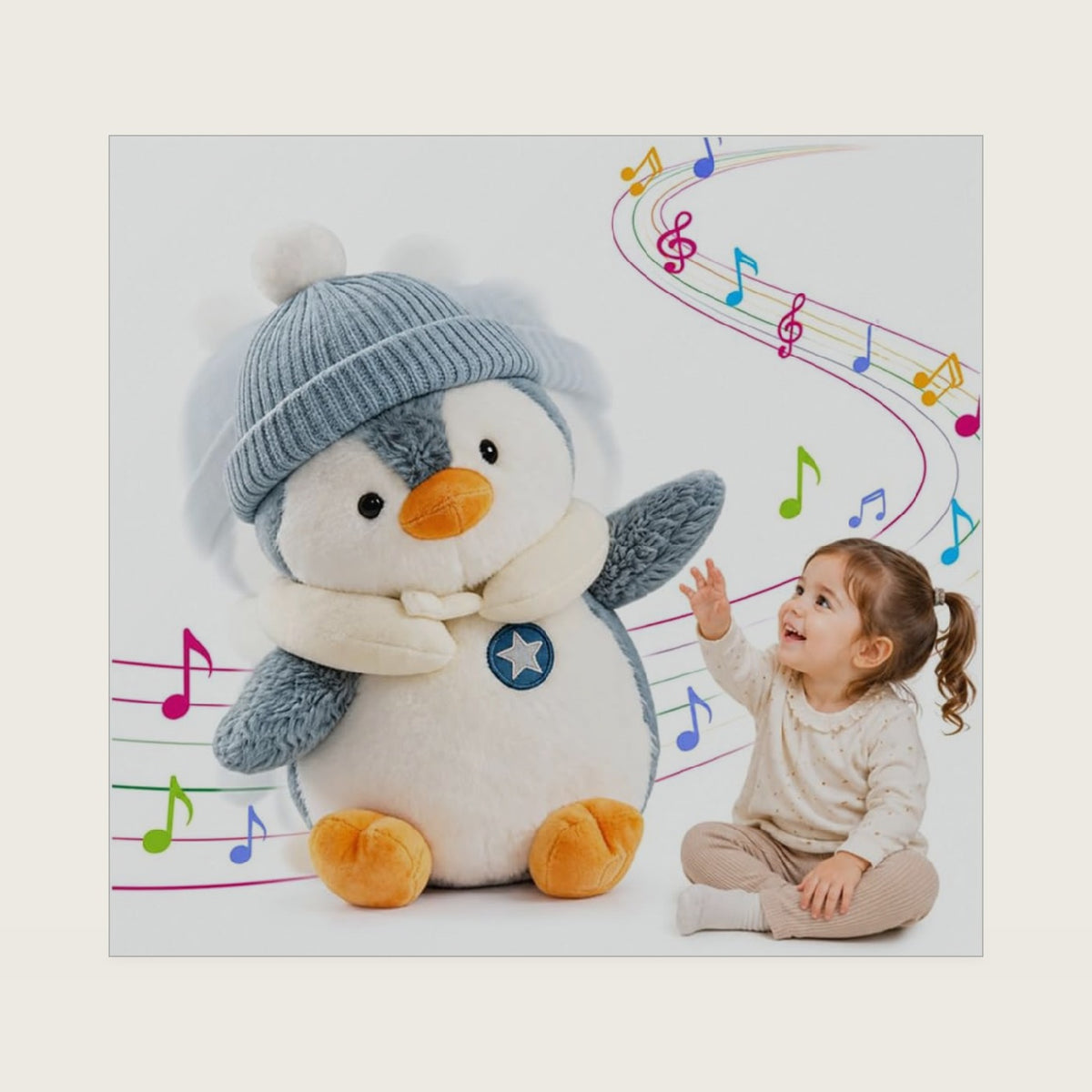 Plush Interactive Talking Penguin Toy for Baby Toddler, Boys Girls Gifts Singing Mimicking Recording Repeating What You Say,Head Sway Penguin with 8 English Songs for Toddlers 1-3 Years Old