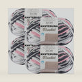 #6 Super Bulky Blanket Yarn for Crocheting - 4 Skeins(Each 10.5oz/300g, 220yds/201m), Chunky Chenille Thick Plush Big Soft Yarn for Crocheting Knitting Blankets, Pink & Grey & White