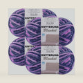 #6 Super Bulky Blanket Yarn for Crocheting - 4 Skeins(Each 10.5oz/300g, 220yds/201m), Chunky Chenille Thick Plush Big Soft Yarn for Crocheting Knitting Blankets, Multi Purple