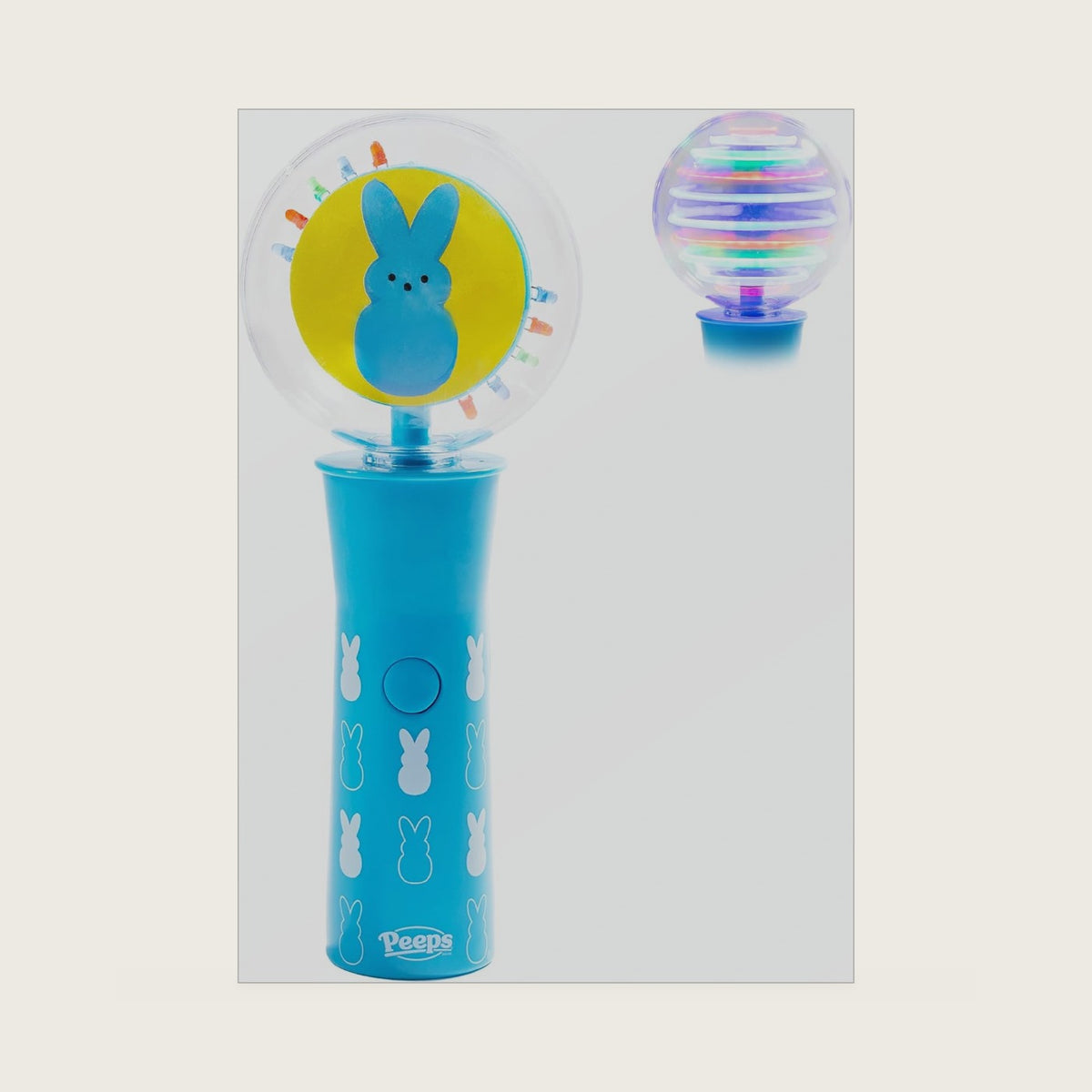 Light-Up Jumbo Spinner Toy – LED Spinning Wand with Flashing Lights, Party Favor Gift for Kids, Peeps Blue Bunny