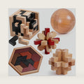 5PCS Wooden Puzzles for Adults & Kids – Cube & Shape Brain Teasers, Logic & Educational Games, Family Fun