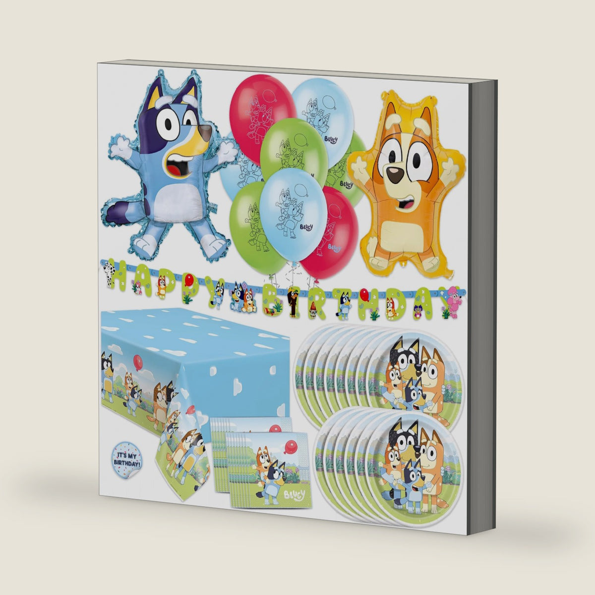 Bluey Birthday Decorations and Party Supplies with Balloons and Tablecloth