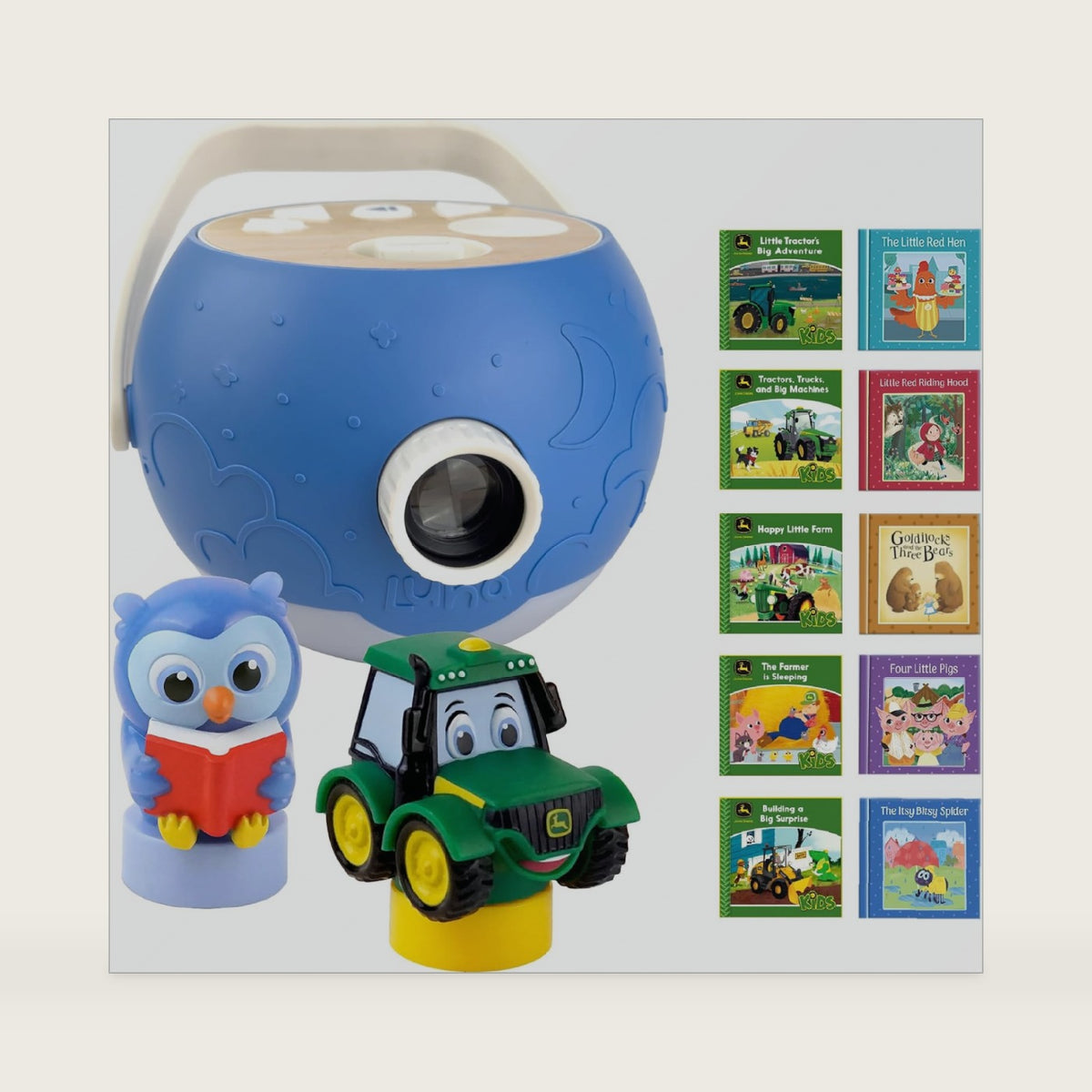 Kids Book Projector - 5 John Deere & 5 Fairytale Stories, 10 Songs, Ages 3+