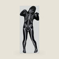 Skeleton Costume, Black and White, Full Body Jumpsuit with Hood