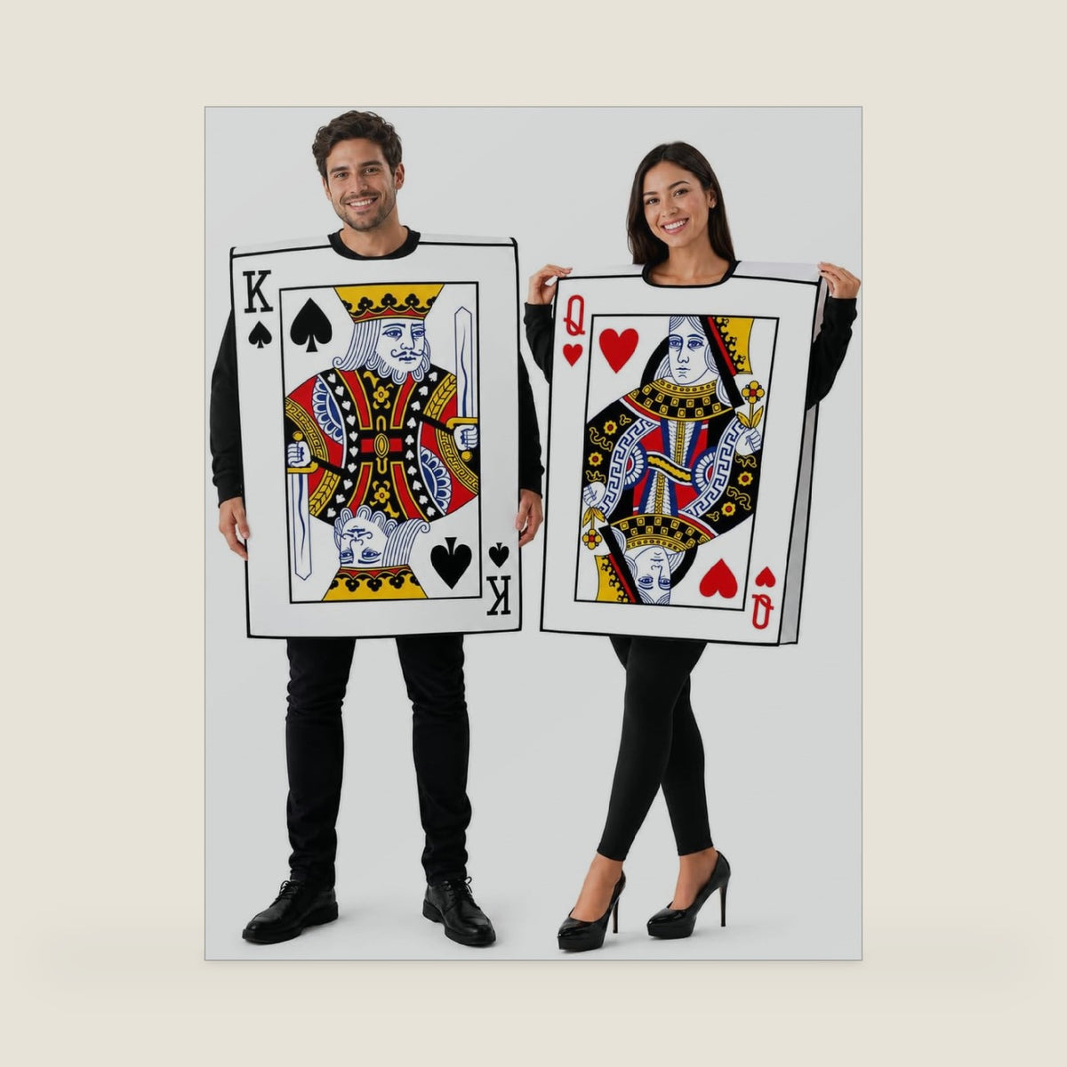 King&Queen Adult Halloween Couple Costume, Best Funny Cards Deck Costumes