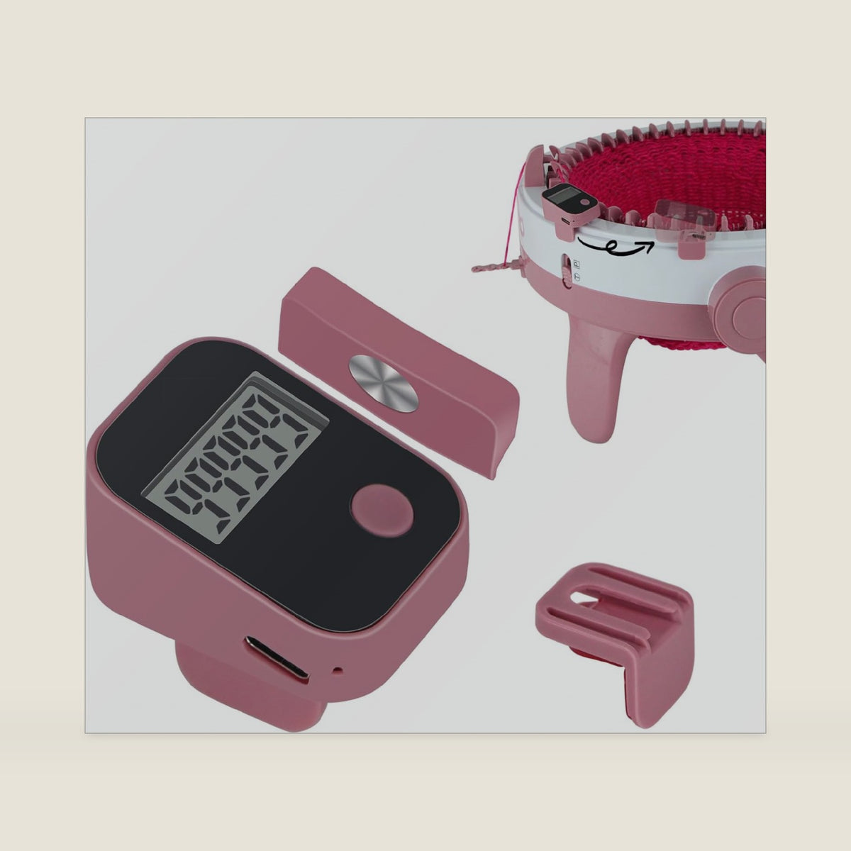 Rechargeable Knitting Machine Counter, Row Counter for Knitting, Suitable for 32, 40 and 48 Needles, Charges Quickly and Install Easily, Knitting Machine Accessories