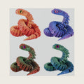 3D Printed Articulated Snake Toy 4 Pack Glow in Dark Blue Purple Fidget